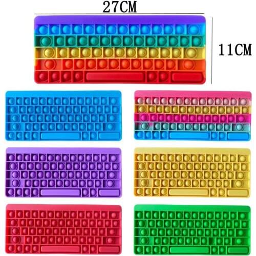 2021 Creative Style Game Fidget Toy Rainbow Board Keyboard Push Bubble Fingertip Sensory Toy Parent-child Interactive Game Toy