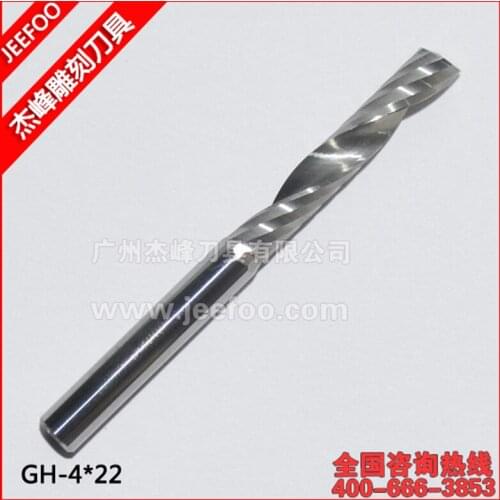 4*22mm CNC Bits Single Flute Spiral Router Carbide End Mill Cutter Tools