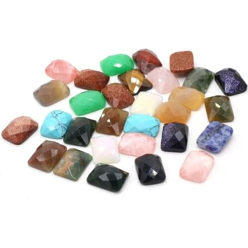 Natural Stone Watermelon Red Cabochon Faceted rectangle No Hole Loose Beads For jewelry making DIY Ring necklace accessories