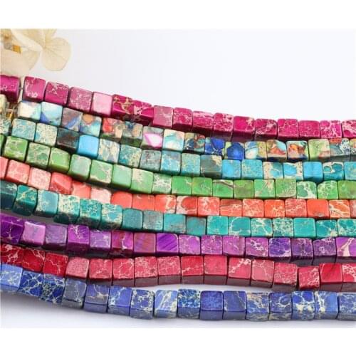 6mm Natural stone square Beads For Jewelry Making Needlework DIY Beads Bracelet Necklace Crafts Wholesale