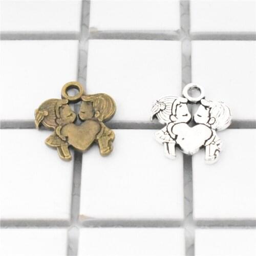 6pcs 23X21mm Antique Bronze and Antique Silver Plated Clover Charm Pendant DIY Handmade Jewelry Accessories