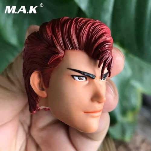 1:6 scale Hanamichi Sakuragi SLAM DUNK Anime Figure Head Carved head model fit 12" body injured wounded face with blood model