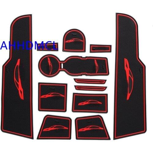 Car Anti-Dirty Pad Door Groove Gate Slot Cup Armrest Storage Pad Anti-Slip Mat For Peugeot 308 2016
