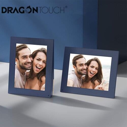 Dragon Touch Digital Photo Frame Modern 10 Aqua 10 Inch Wifi 2K FHD IPS Touch Screen Picture Frame Share Photos via App Email