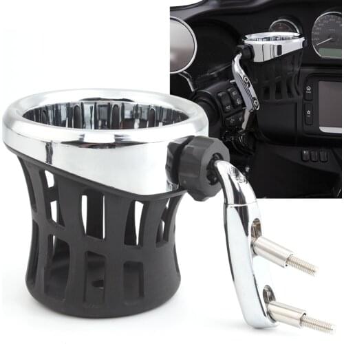 Motorcycle Cup Holder Drink Carrier Support For Harley Touring Dyna Livewire XL FXST Road King Deluxe w/Clutch Brake Perch Mount