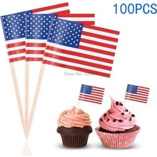 DHL 100bag 100pcs/bag Flag Fruit Forks Toothpicks Checkered Picks Appetizer Toothpicks Fruit Sticks for Cake Decoration