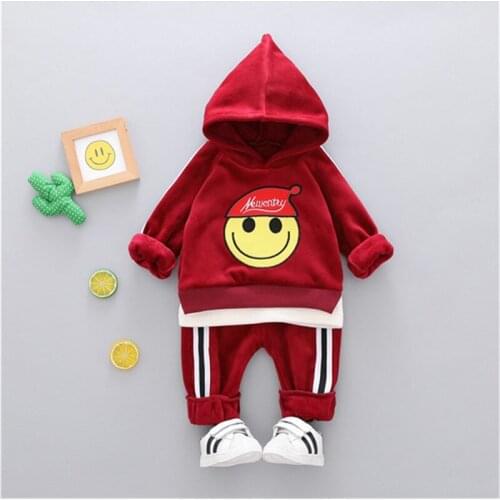 Cotton clothing sets winter cartoon thick woolen kid suit children set baby clothing boys clothing girl clothing baby clothes