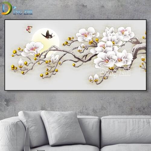 Chinese Style Winter Flowers New Diamond Painting 5D DIY Full Drill Diamond Embroidery Mosaic Cross Stitch Landscape Large Size