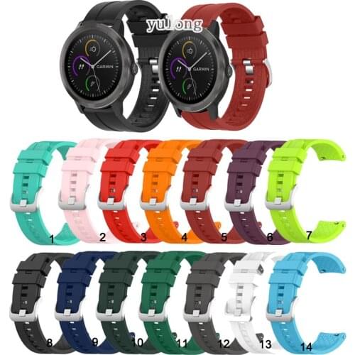 Colorful Soft Silicone Watch Strap Band For Garmin Vivoactive 3 trainer music Smart Watch 20mm wrist straps bracelet for Venu SQ