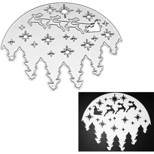Metal Cutting Dies Christmas Tree Deer Cut Die Mold Scrapbooking Stencils Paper Craft Knife Mould DIY Paper Album Cards Making