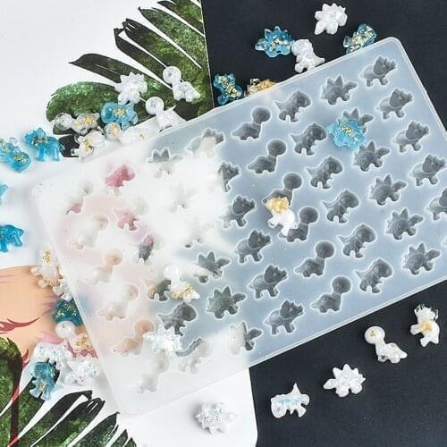 Mini 48 Even Cute Little Dinosaur Turtle Silicone Mold Cartoon Mold Handmade Crafts Animal Shape Epoxy Resin Mold
