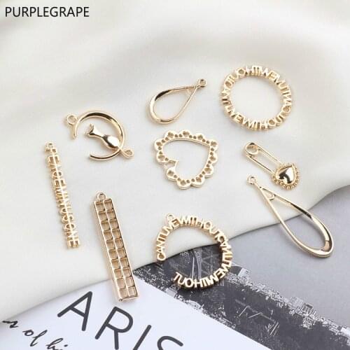 Minimalist Geometry DIY Jewelry Accessories Fashion English Letter Circle Personality Earrings Earrings Pendant New 10pcs