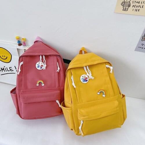 Summer Fashion Female Backpack Harajuku Style Solid Color Schoolbag For Girls Leisure And Versatile Large-capacity Travel Bags