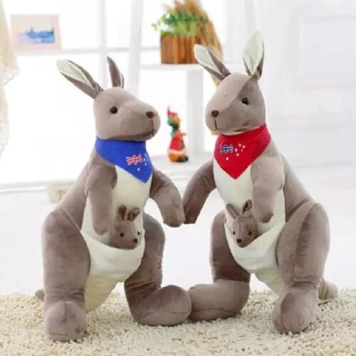 Soft Plush Toys Australia Kangaroo Carrying A Baby Stuffed Plush Animals Kangaroo Mother&Son Collection Kids Toy christmas gift