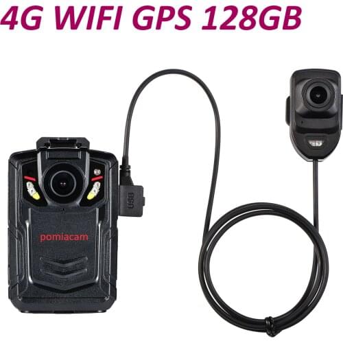 Body Worn Camera HD 1080P 4G WIFI GPS DVR Video Recorder Security Cam IR Night Vision Mini Camcorders IP65 with Extend camera