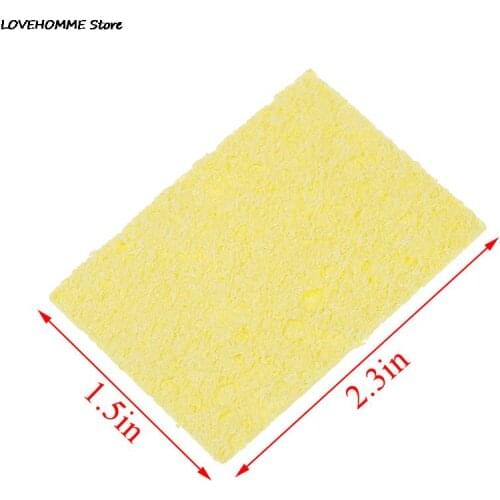 5pcs/lot 2.3*1.5in Soldering Iron Solder Tip Welding Cleaning Sponge Pads Hand Tool Blue And Yellow Color Random
