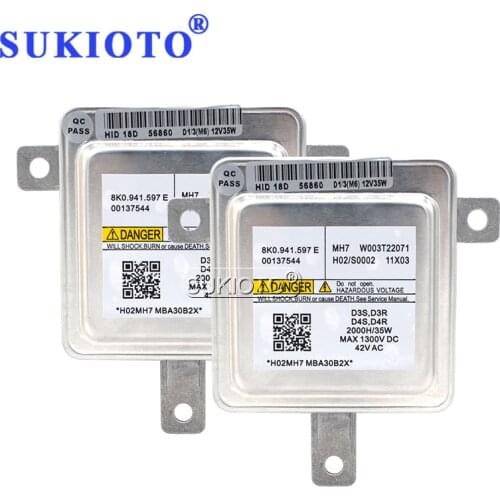 SUKIOTO New D3S D4S Car Headlight HID Xenon Ballast Unit OEM 8K0941597E W003T22071 35W Original Ballast Module D3R D4R HID BULB