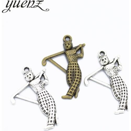 YuenZ 10pcs Antique Silver color Plated Golf player Charms Pendants Jewelry Making Bracelet Accessories Crafts Handmade I180
