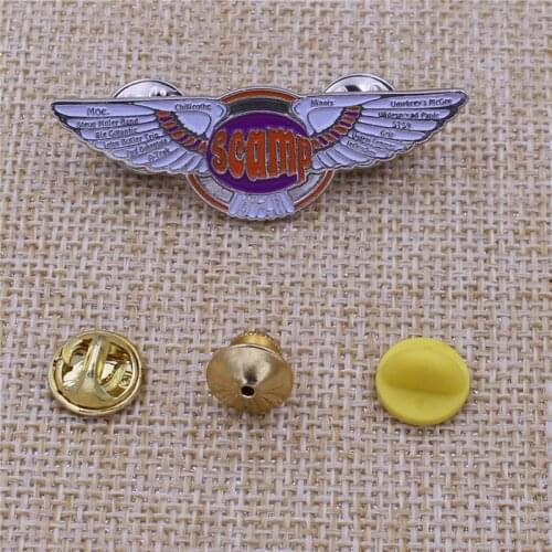 Custom logo badge new style angel wings metal badge