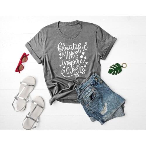 A Beautiful Mind Inspires Others Maroon Unisex Shirt Teacher Gift Womens slogan aesthetic slogan vintage t-shirt casual tee top