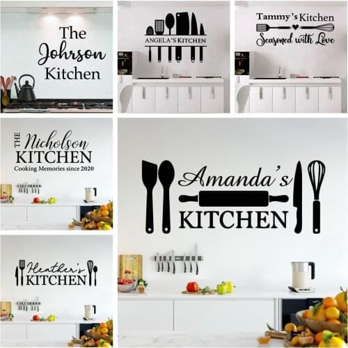 Diy Custom Name Kitchen Wall Stickers Home Decoration Accessories For Kitchen Decoration Wall Decal Home Decor