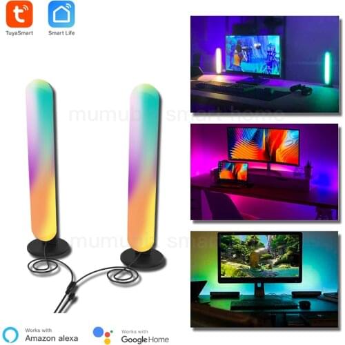 Tuya Smart WiFi+IR Digital Music LED Ambient Light Smart LED Light Bars Works with Alexa Google Home Play Light Bar for PC Room