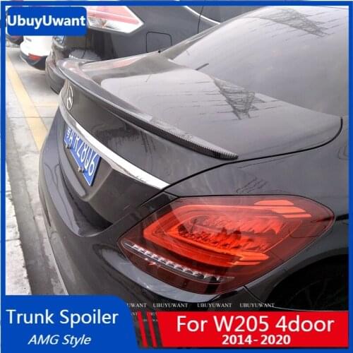 UBUYUWANT Rear Trunk Spoiler for Mercedes-benz W205 4-Door Sedan C180 C200 C300 ABS Plastic Car Tail Wing W205 Spoiler for Cars