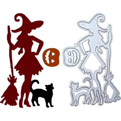 Witch cat pumpkin 2021 New Halloween Easter card metal cutting dies craft template diy scrapbook paper photo album embossing
