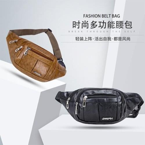 High Quality Mens Waist Bag Multi-purpose PU Leather Messenger Shoulder Bags Belt Hip Bum Purse Pocket Fanny Pack Chest Bag