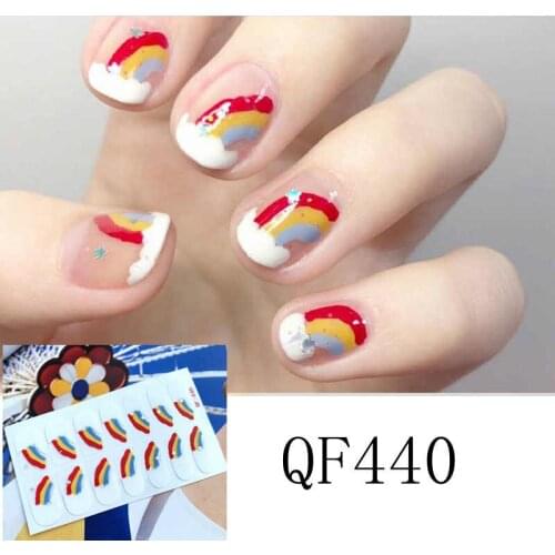 1 Sheet Multicolor Summer Nail Art Sticker Strawberry Avocado Green Decals Full Adhesive Waterproof Wraps Manicure Salon Decor