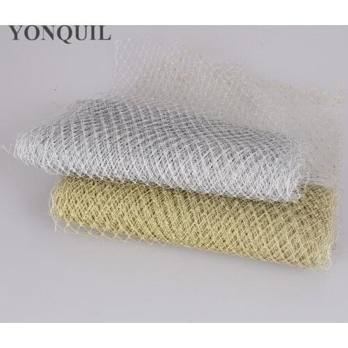 1M/lot Gold Birdcage Veils 23CM Width Russian Veiling Women Fascinator Silver DIY Hair Accessories Netting Wedding Veil Fabric