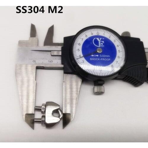 10pcs/50pcs M2/2mm Wire Rope Clip U-Bolt Type 304 Stainless Steel U Bolt Clamp