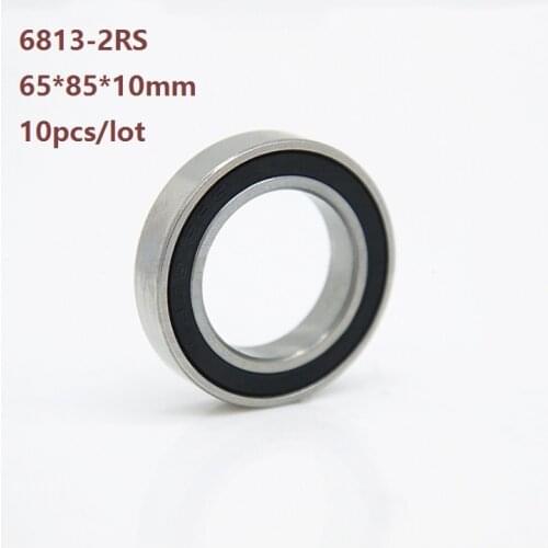 10pcs/lot 6813-2RS 6813RS 65*85*10mm Double rubber cover Thin wall bearing deep groove ball bearings 65x85x10 mm