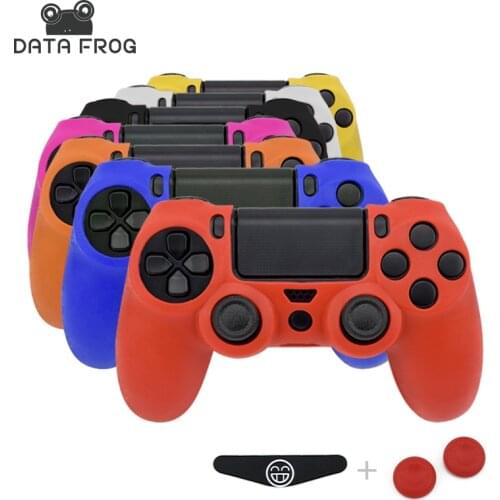 2 pcs Thumb +1 pcs Silicone Case Protection Skin For SONY Playstation 4 Controller with LED Light Bar Sticker