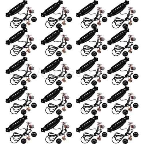 20PCS Guitar Pickups Pots Knobs Jack Acoustic Guitar Pickups Pre-wired Pickups Set Up