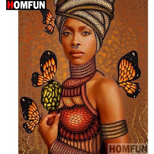 HOMFUN Full Square/Round Drill 5D DIY Diamond Painting "Butterfly beauty" 3D Diamond Embroidery Cross Stitch Home Decor A20275