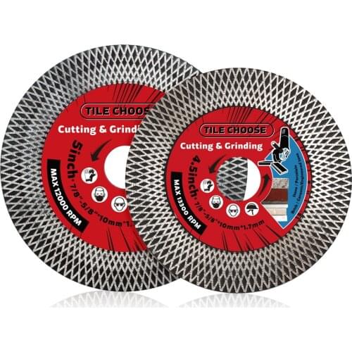 Dia 4.5"-5" Diamond Turbo Saw Blade Tile Blade Porcelain Diamond Blade For Cutting And Grinding Granite Marble Tile