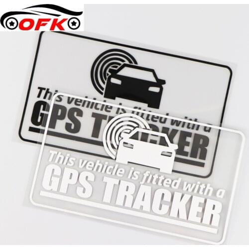 OFK 15.5X8.9CM This Vehiclle Is Fitted with A GPS TRACKER Car Sticker Creative Cartoon Vinyl Decal Black/Silver