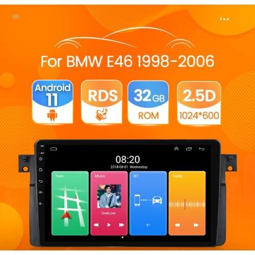 For 1998-2006 BMW 3 Series M3 E46 316i 318i Car android GPS Radio Stereo WIFI Free MIC Quad Core 2 din Car Multimedia Player BT