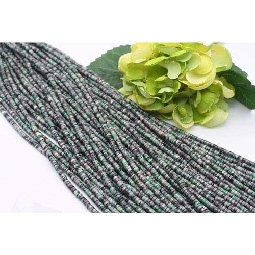 2 strands 2X4mm Natural Green two-color agate Abacus shape stone beads For DIY Bracelet Necklace Jewelry Making Strand 15"