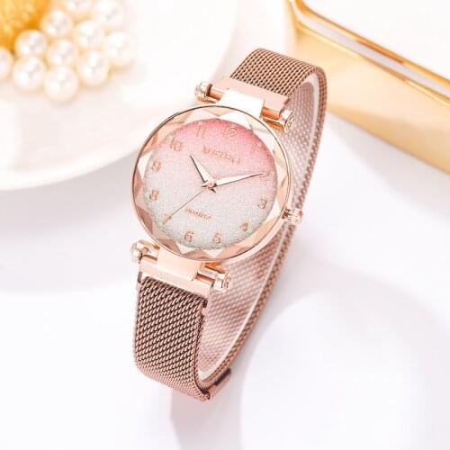 Hot Sale Womens Watches Magnet Buckle Gradient Color Luxury Watch Women Fashion Female Wristwatches For Gift Relogio Mujer