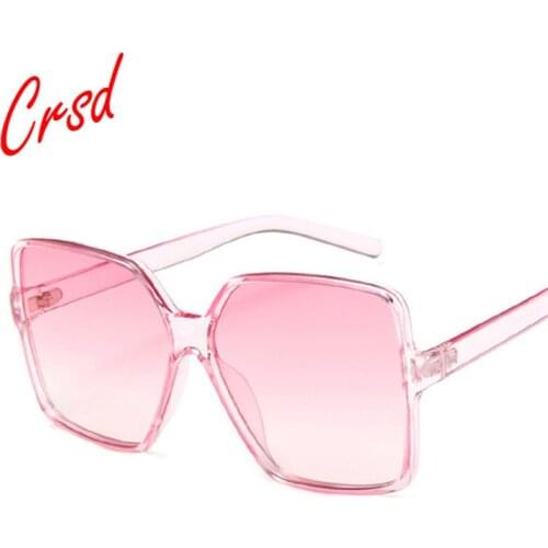 CRSD 2020 Vintage Oversize Square Sunglasses Women Luxury Big Frame Sun Glasses Black Fashion Gradient Female Glasses Oculos