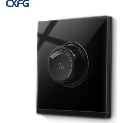 CXFG Ceiling Fan Speed Control Switch. Wall Stepless Speed Control Switch, AC 110-250V Toughened Glass Switch Knob Switch