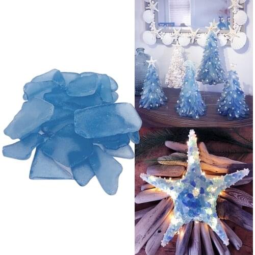 DIY Sea Glass Beach Christmas Tree Decorate Sanding Material Sheet Bulk Sea Glass for marine animals crafts home decoration Diy