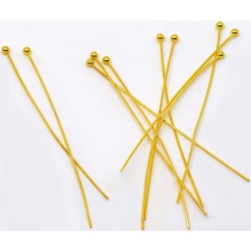 DoreenBeads 300 PCs Gold color Ball Head Pins 0.5x50mm(24 gauge)