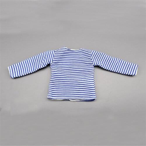 1:6 Scale Solider Long Sleeve Blue Striped T-shirt Model For 12" Specia Force