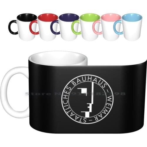 Weimar ( Black ) Ceramic Mugs Coffee Cups Milk Tea Mug Walter Gropius Oskar Schlemmer Modernism Germany Face Functionalism