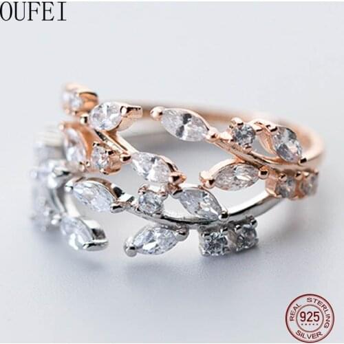 Rose Gold Ring For Women 925 Sterling Silver Rings Fashion Zircon Charm Open Wedding Ring Jewelry 925 Silver Accessories