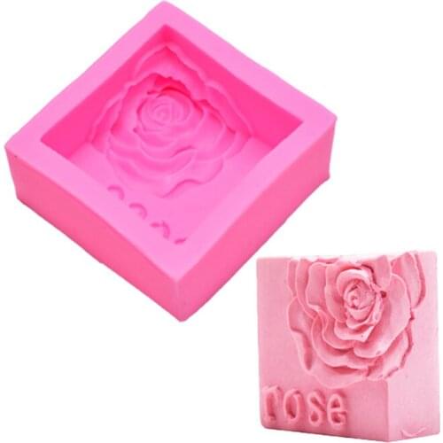 Square Rose Silicone Mold 3D Soap Cake Mold Fondant Cake Decorating Tools DIY Baking Accessories
