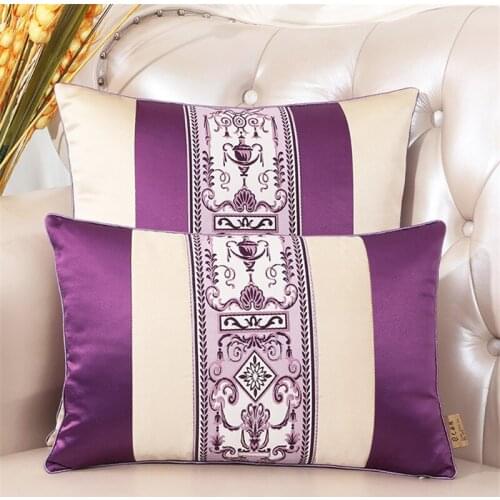 Patchwork Classical New Chinese Style Cushion Cover Silk Jacquard Sky Blue Pillow Cover Decorative Pillows Luxury Home Decor
